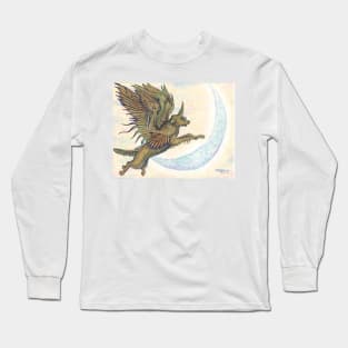 Winged Steampunk Wolf Long Sleeve T-Shirt